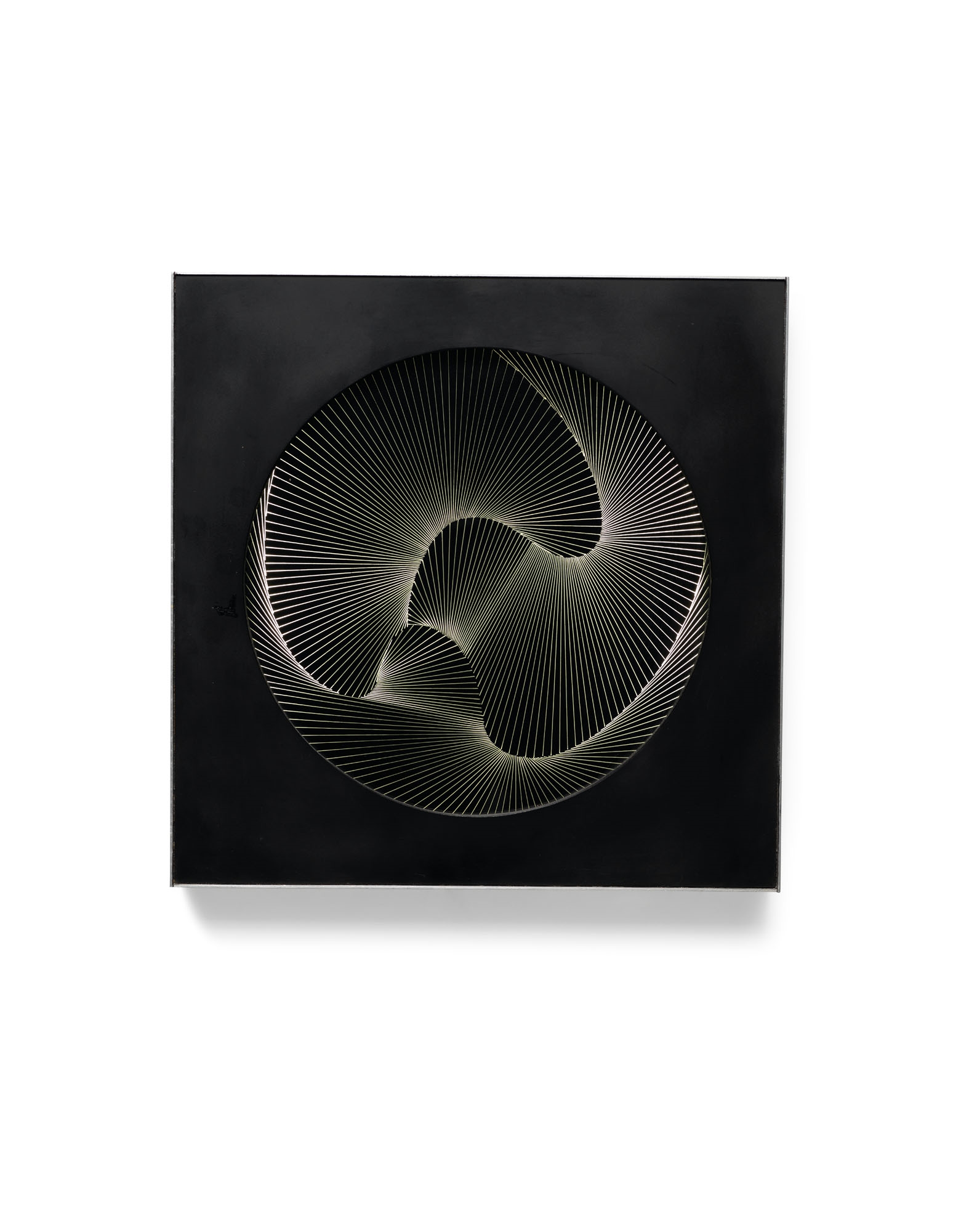 Artwork by Angel Duarte, V 35, Made of neon, plexiglas, wood, aluminium and electric system