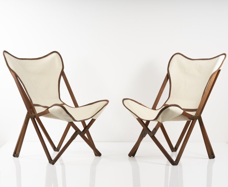 Vittoriano Viganò Two Works Set Of, Folding Arm Chairs