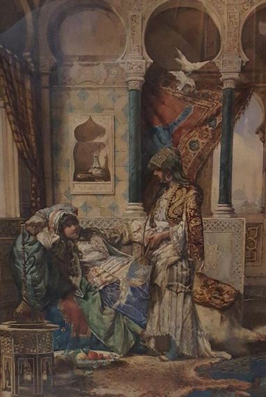 Deux femmes au harem by Edouardo Vitali, 1886