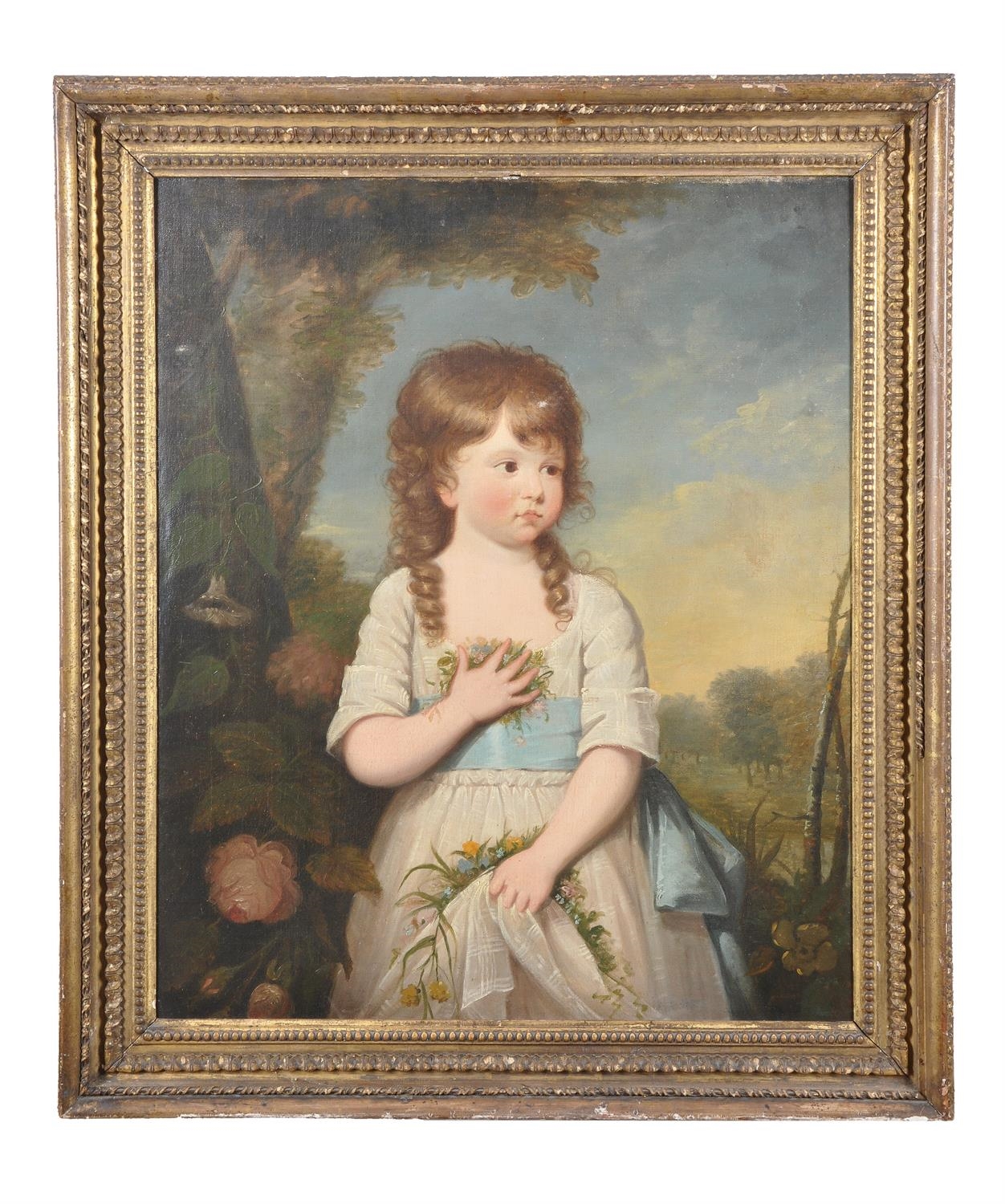 George Romney | Portrait of a girl in a white dress | MutualArt
