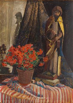 Still life with a monk figurine - Kazimierz Witkiewicz
