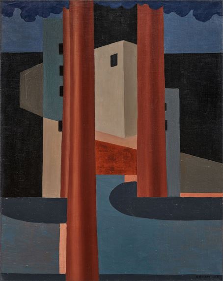 LANDSCHAFT MIT HÄUSERN by Gustave Buchet, 1928