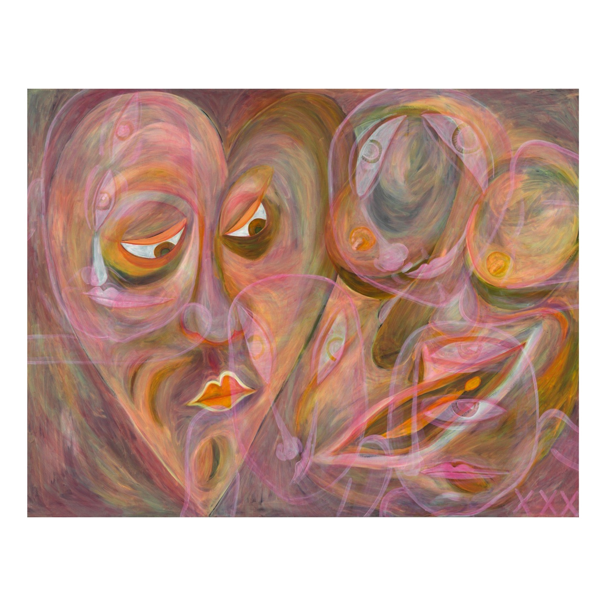 Artwork by Jana Euler, TALKING ABOUT LOVE IN 4 DIFFERENT LANGUAGES, Made of oil on canvas
