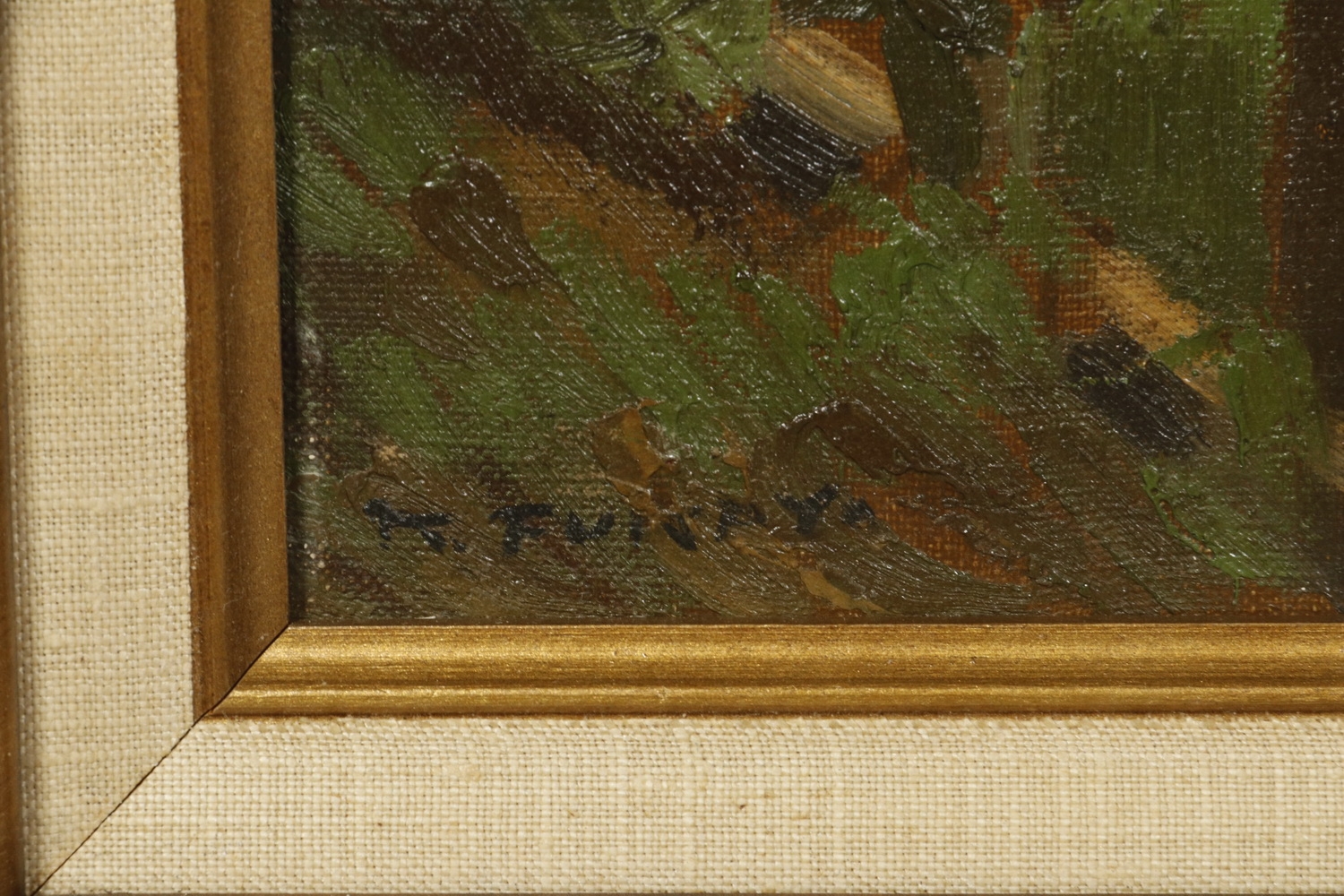 Artwork by K. Fukaya, Japanese Springtime Village, Made of oil on canvas