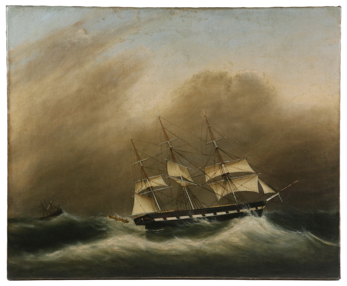 Clement Drew | Ship in Storm Sending Longboat to Rescue Crew of ...