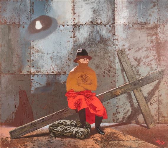 Man with Cross. by Zoya Frolova, 1989