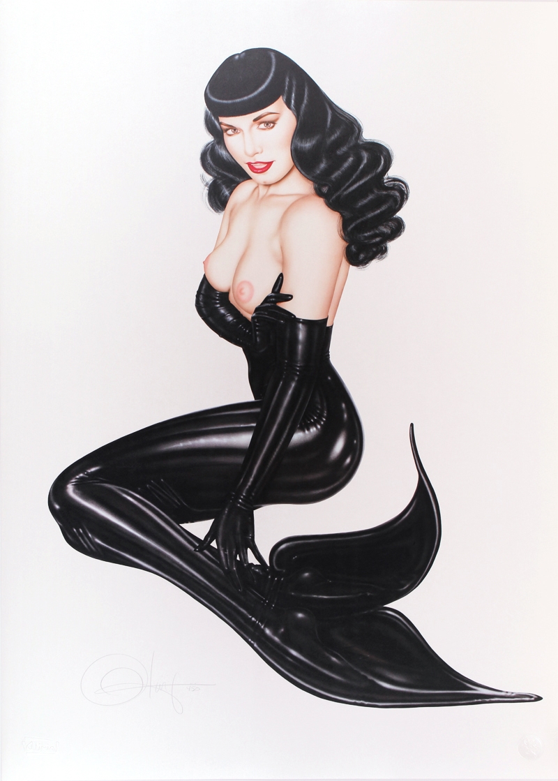 Artwork by Olivia DeBerardinis, BETTY PAGE MERMAID, Made of color lithograp...