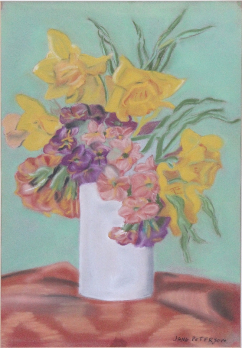 Jane Peterson | FLOWERS IN A WHITE VASE | MutualArt