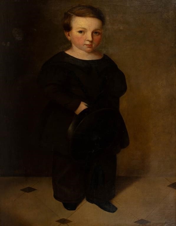 American School, 19th Century PORTRAIT OF CHILDREN WITH THEIR DOG