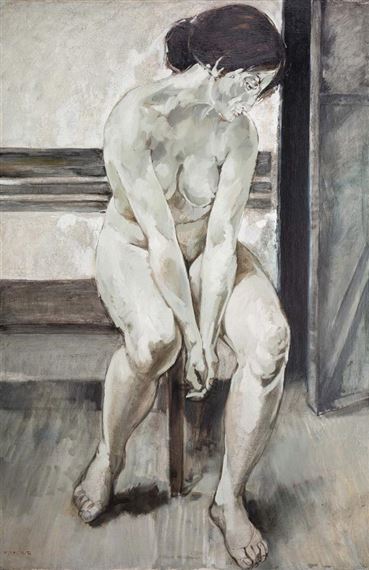 Akt siedzącej by Maciej Lachur, 1986-1988