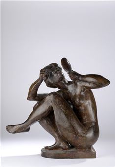 Female nude in the mirror - Michel Pigeon