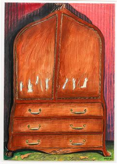 Kast met uitgekerfde figuurtjes - Paul Klemann