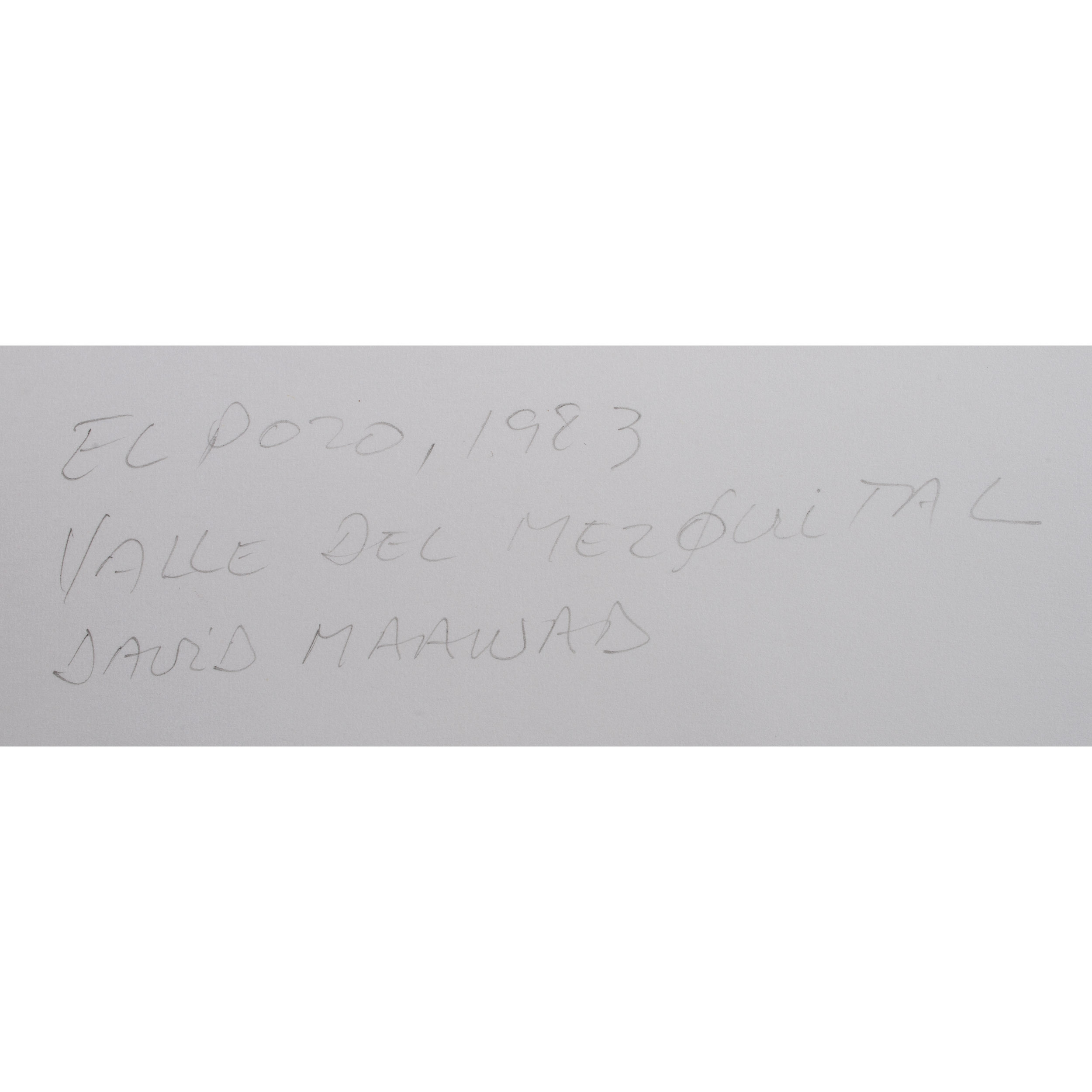 Artwork by David Maawad, El Pozo, Made of silver print