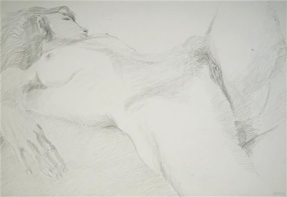Reclining Nude, (sketch) by Mervyn Moriarty