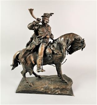 Myśliwy na koniu - German School, 19th Century