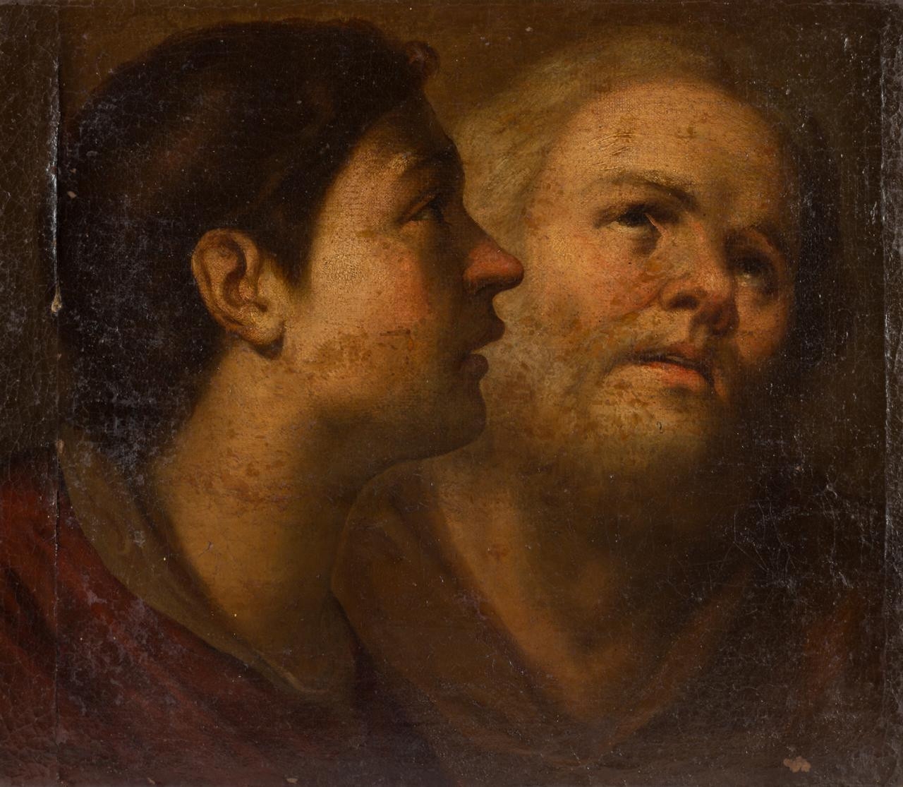 Italian School, 17th Century Fragmento de dos cabezas MutualArt