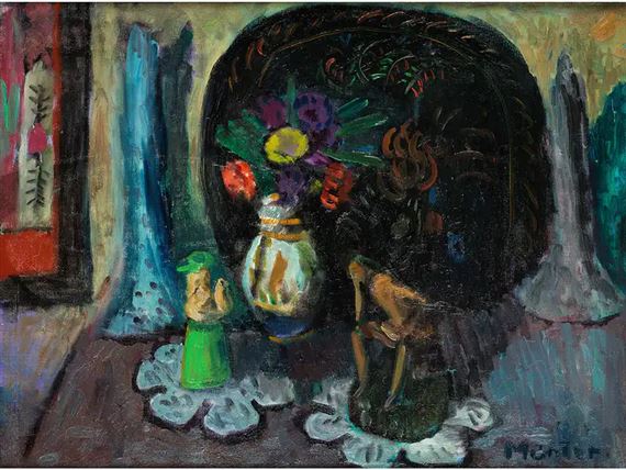 STILL LIFE WITH BLACK BOWL by Gabriele Münter, circa 1911