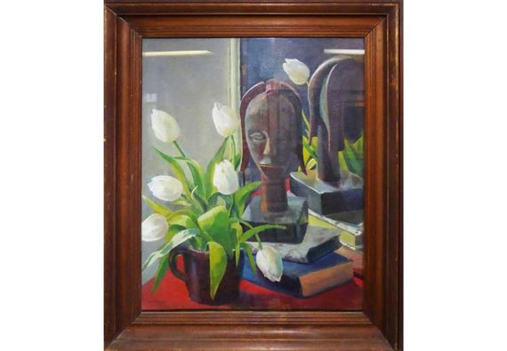 Still Life with African sculpture by G. Wynifrede Dorothy Watton