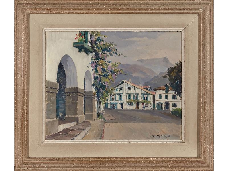 Artwork by Philippe Veyrin, Ascain, les glycines, Made of Oil on panel