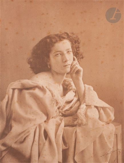 Sarah Bernhardt, 17 years old, c. 1861 by Gaspard-Félix  Tournachon, circa 1861