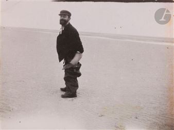 Four Works: Henri de Toulouse-Lautrec defecating on the beach at Le Crotoy, Picardie. France, 1898-1899 - Maurice Joyant