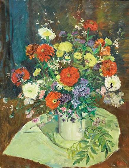 Still life of flowers by Marie Lotz