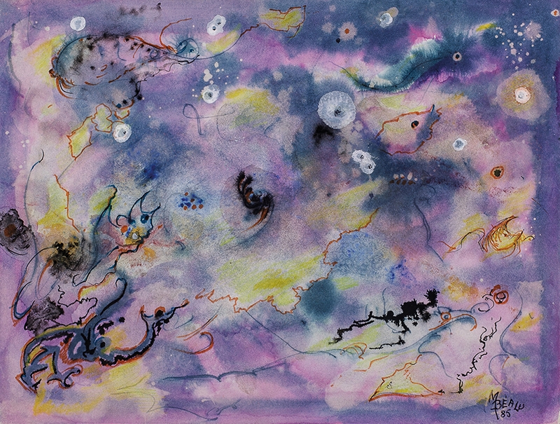 Artwork by Marcel Béalu, Untitled Composition, Made of Gouache, watercolor and ink wash on paper