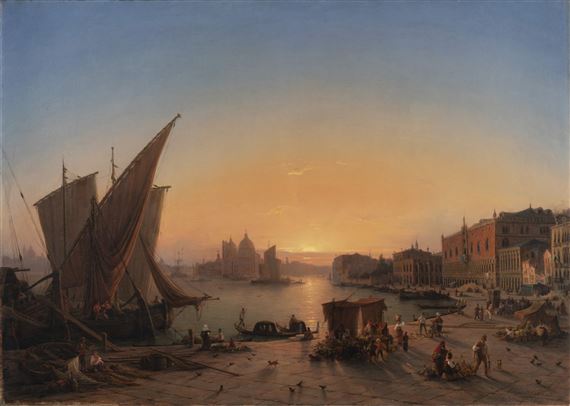 VENICE IN THE EVENING LIGHT by Ludwig Mecklenburg, 1849