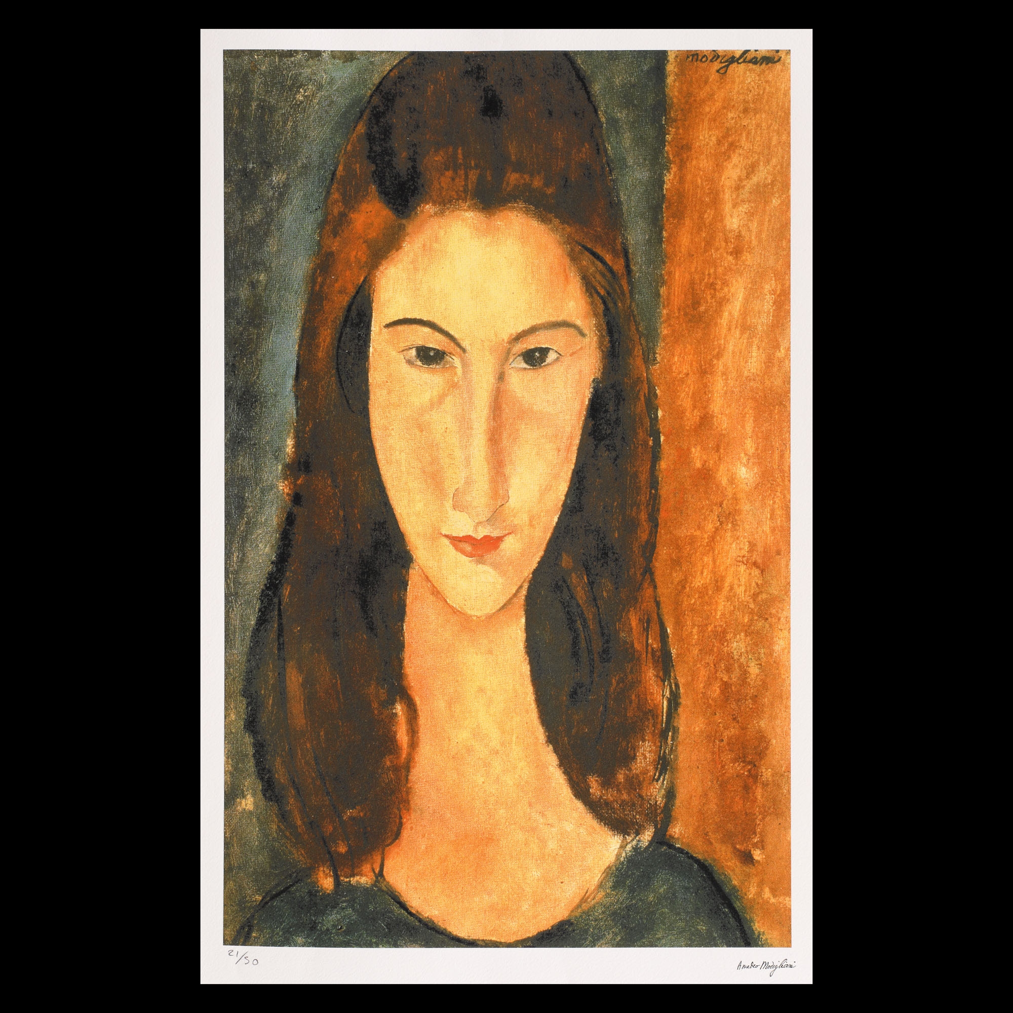 Artwork by Amedeo Modigliani, Portretul lui Jeanne Hébuterne, Made of chromolithograph