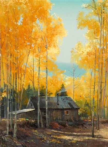 In the Autumn Forest by Thomas Kinkade, Painted in 1982