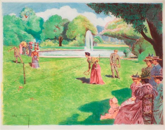 La Partie de volant, ou Lawn Tennis by Alexandre Lunois, 1898
