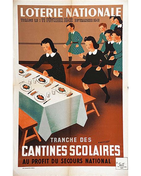 Cantines Scolaires Loterie Nationale by P. Besniard, 1941