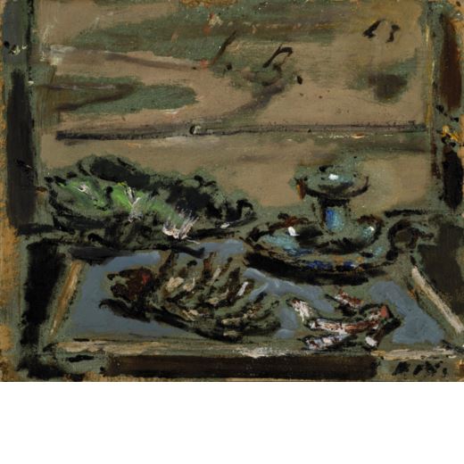 Natura morta con candeliere by Filippo de Pisis, 1943