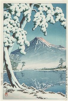 Kawase Hasui Clearing After A Snowfall On Mount Fuji Mutualart