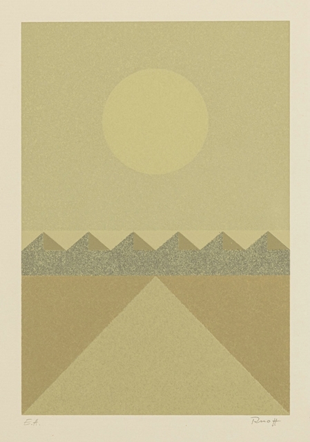 Three works; Geometrische Landschaft I;Geometrische Landschaft II;Geometrische Landschaft III by Fritz Ruoff, 1978