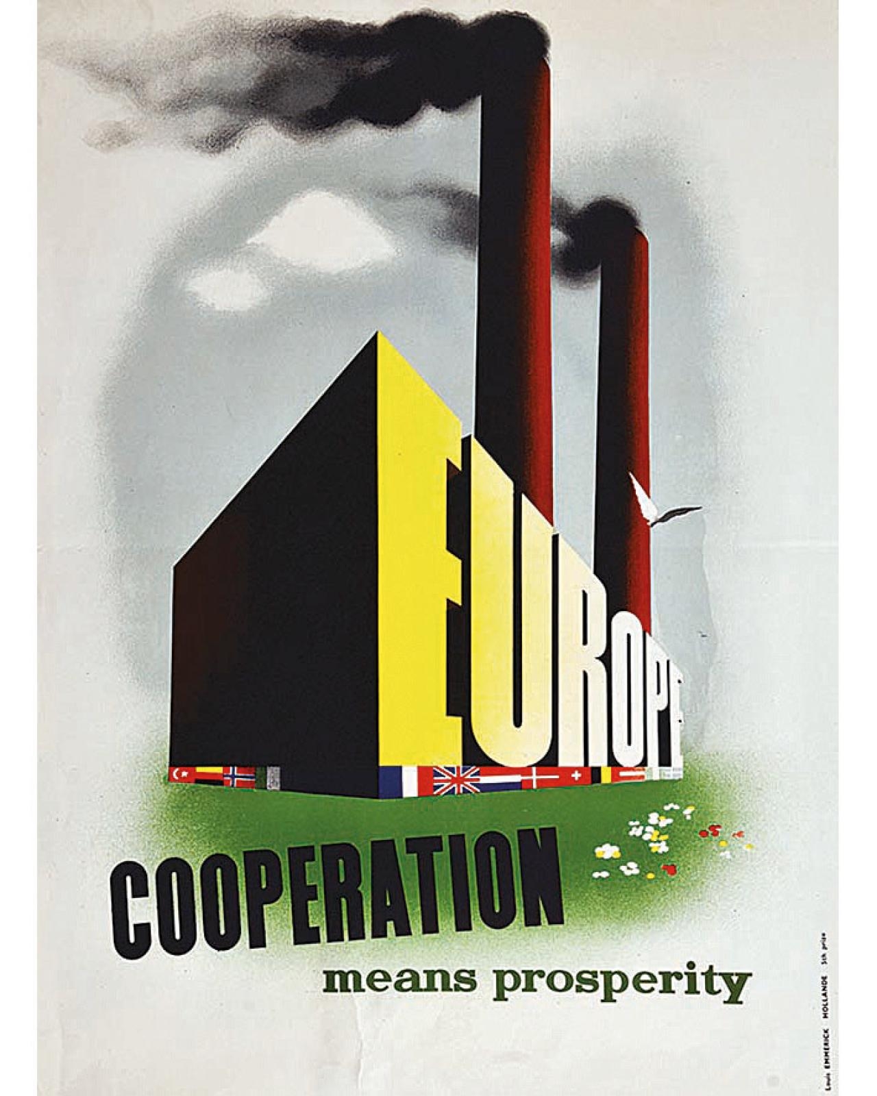 Louis Emmerick Europe Cooperation Means Prosperety Plan Marshall Circa 1947 Mutualart