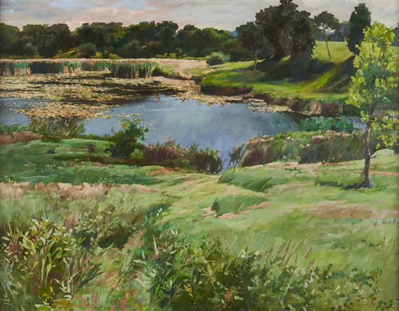 Landscape Painting, Georgia Farm - David Akhriev