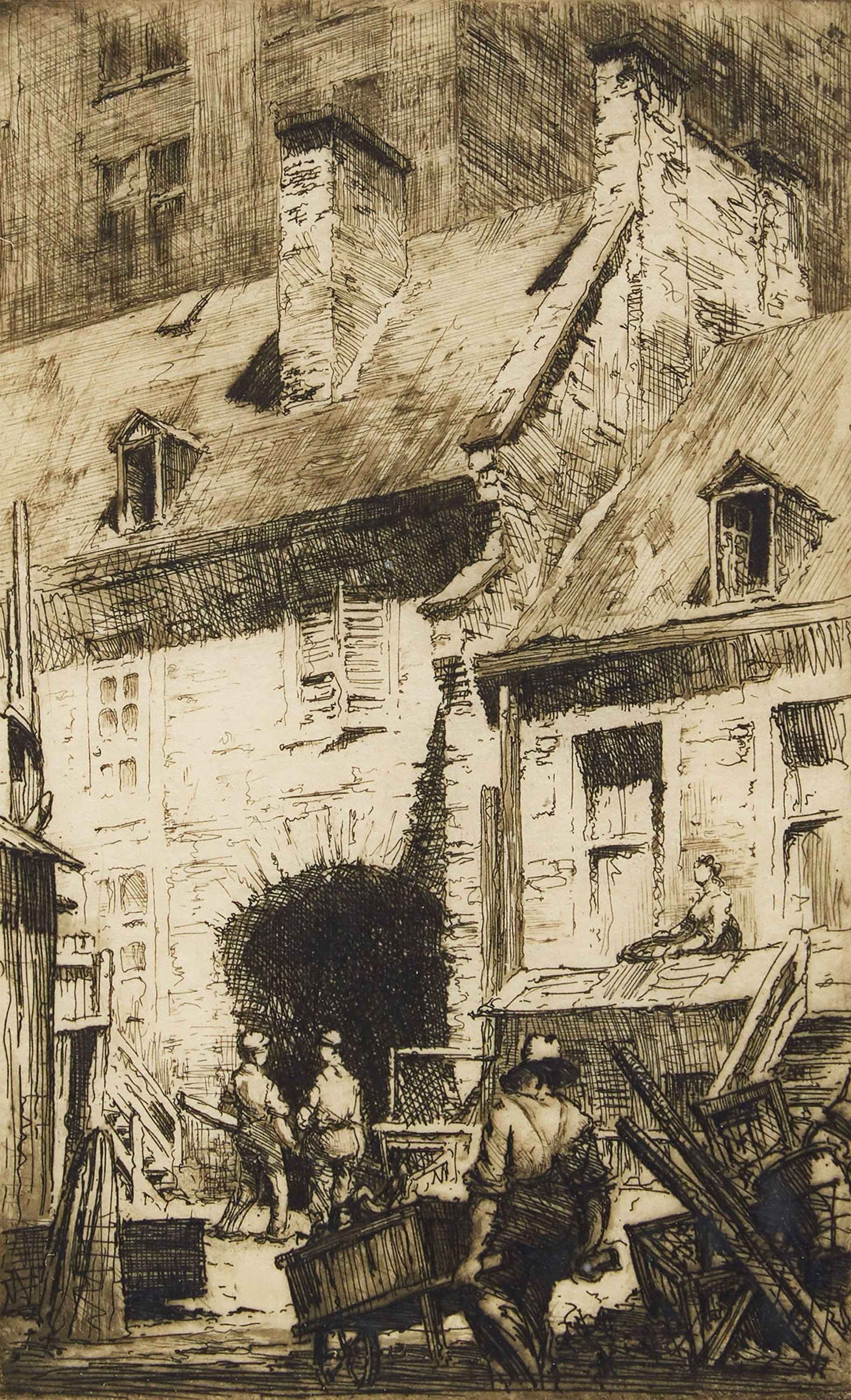 Herbert Raine | Old Courtyard, St. Vincent Street, Montreal | MutualArt