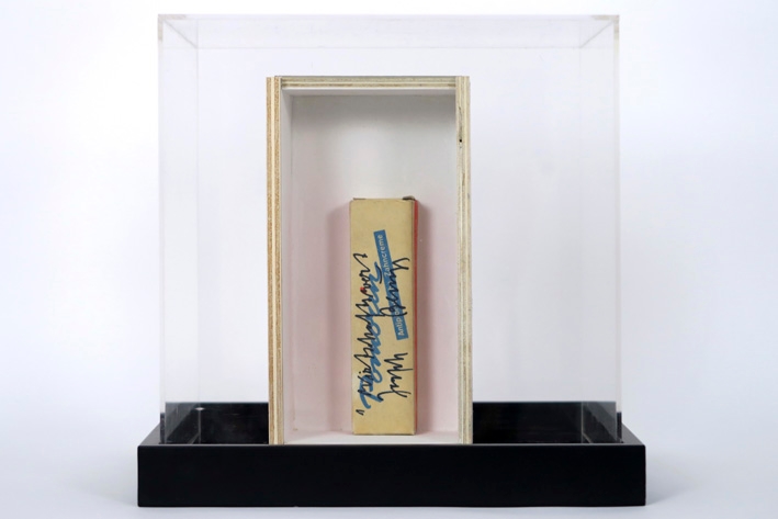Artwork by Joseph Beuys, Das Wirtschaftswert – Prinzip, Made of wooden box in a plexi box - approx