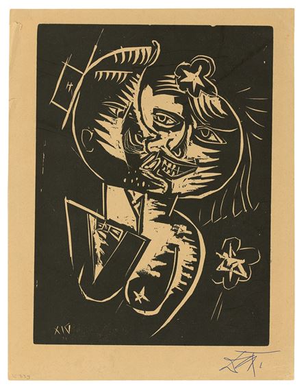 "Der Kuß (Liebespaar)" by Otto Dix, 1919