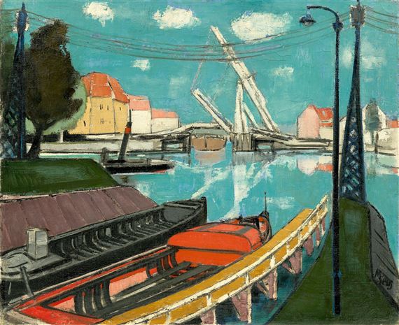 "Hafenlandschaft“ (Zehdenick bei Berlin) by Max Kaus, Circa 1931