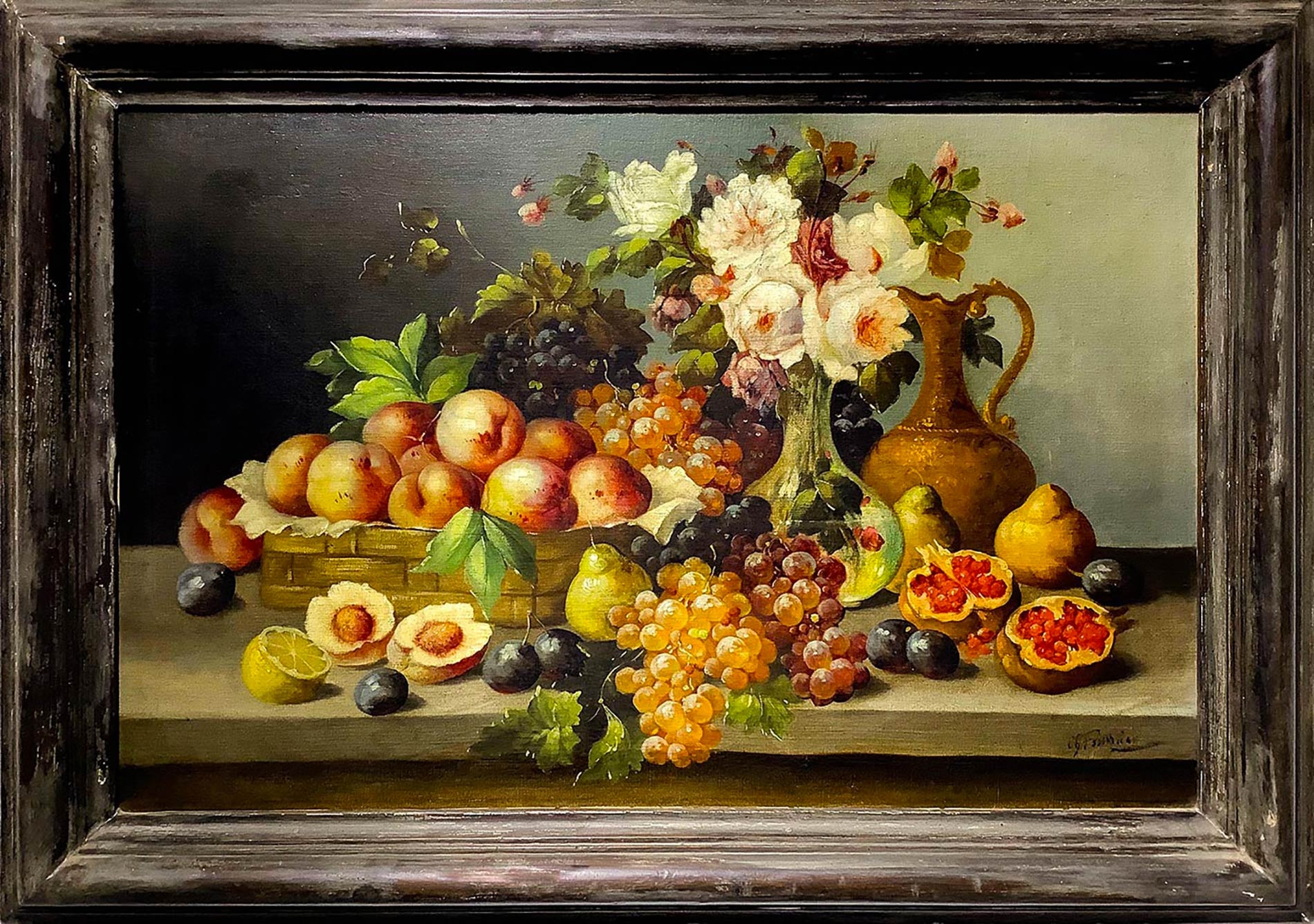 French School, 20th Century Still life of fruit and flowers MutualArt