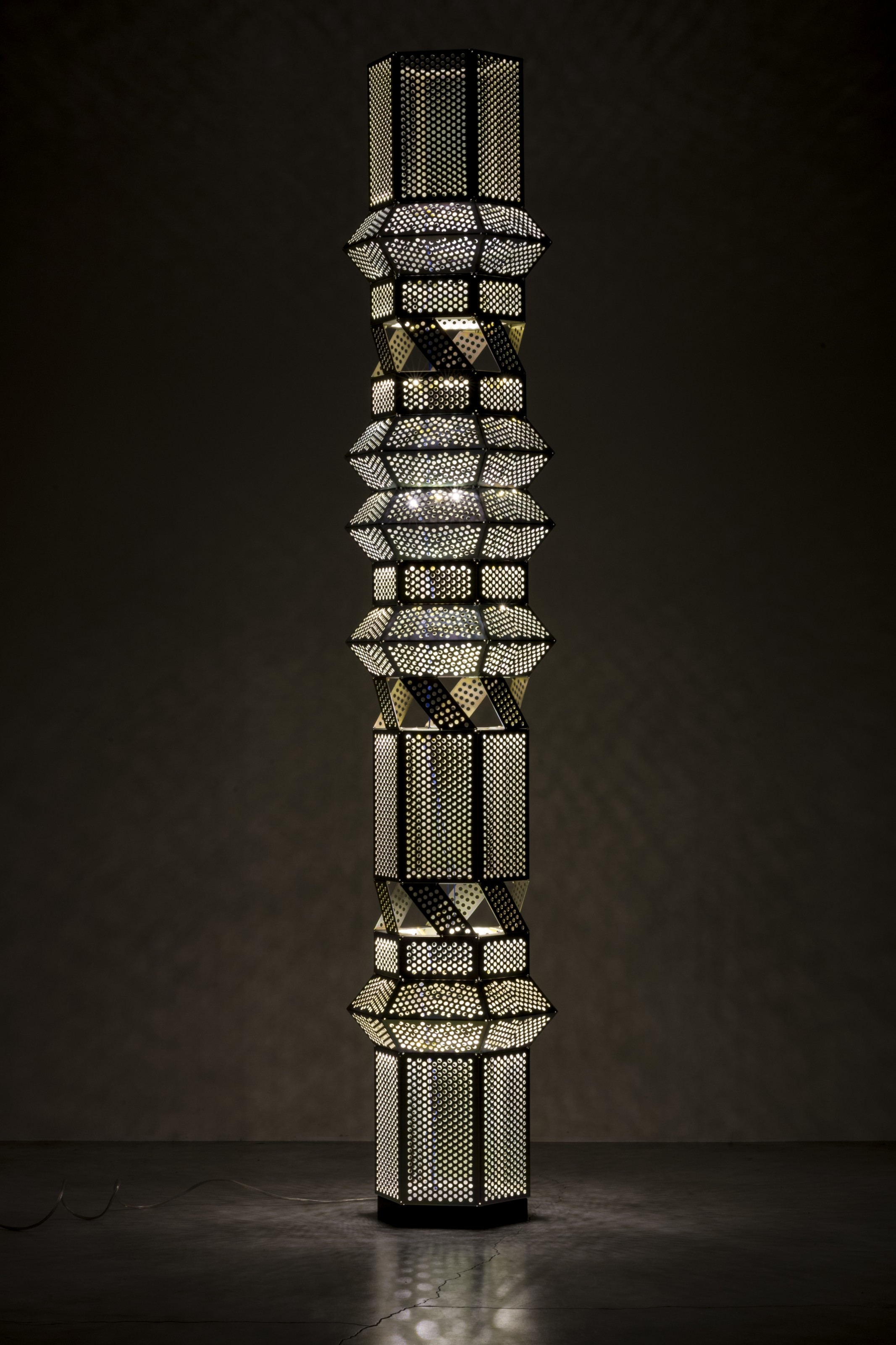 Artwork by Fabien Cappello, A ‘City Lights’ floor lamp, Made of nickel plated steel