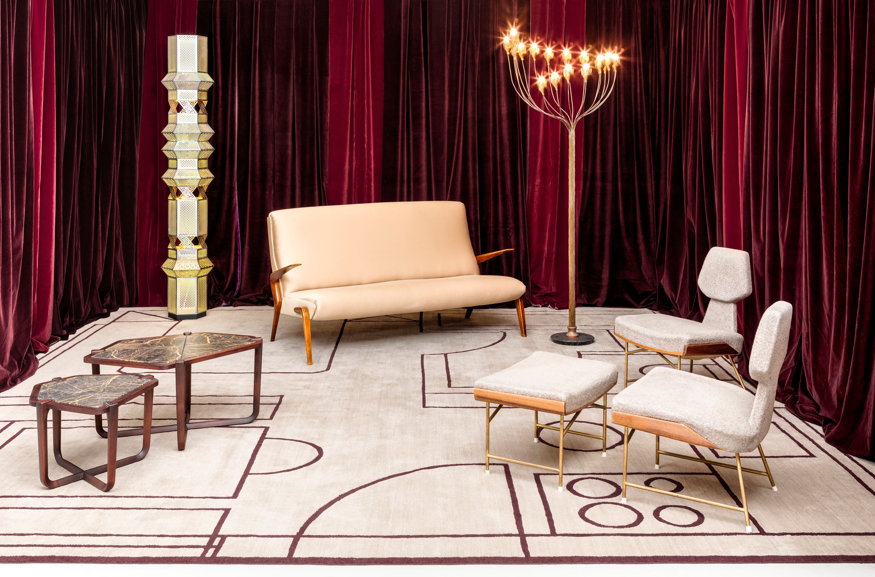 Artwork by Fabien Cappello, A ‘City Lights’ floor lamp, Made of nickel plated steel