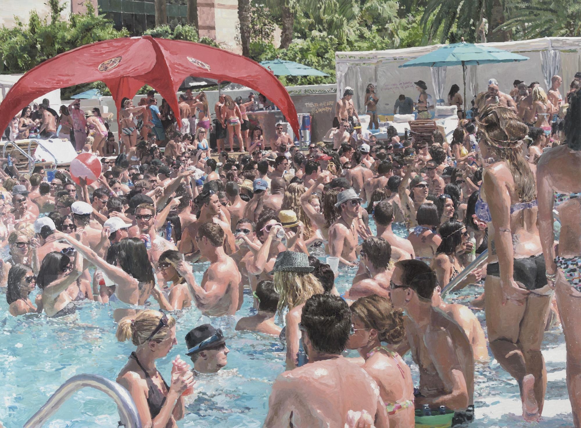 Artwork by Javier Vázquez, Love, sex, american express, Made of Mixed media on panel