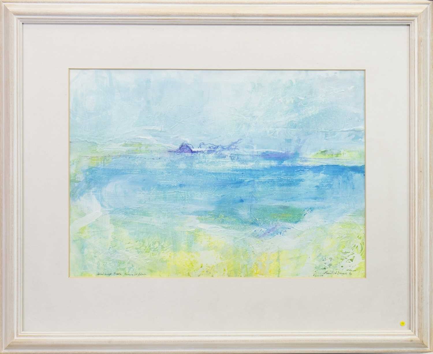Artwork by Kenneth A. Burns, WINDSWEPT, BOSTA, GREAT BERNERA, ISLE OF LEWIS, Made of watercolour on paper