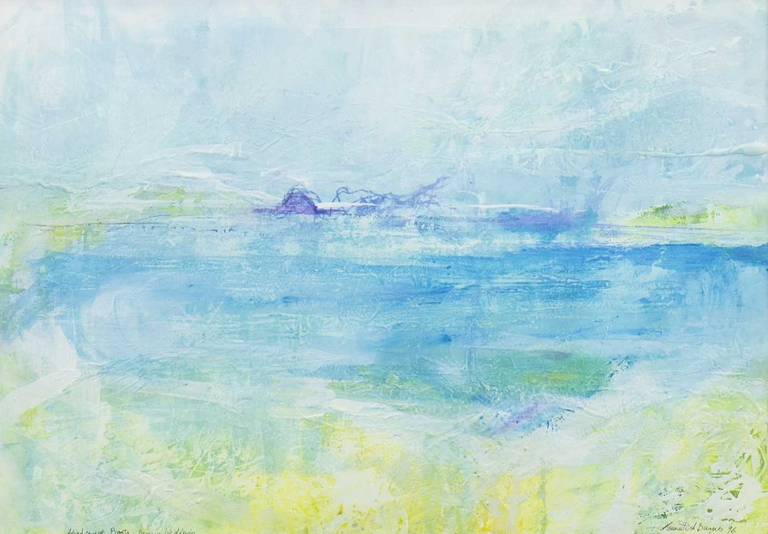 Artwork by Kenneth A. Burns, WINDSWEPT, BOSTA, GREAT BERNERA, ISLE OF LEWIS, Made of watercolour on paper
