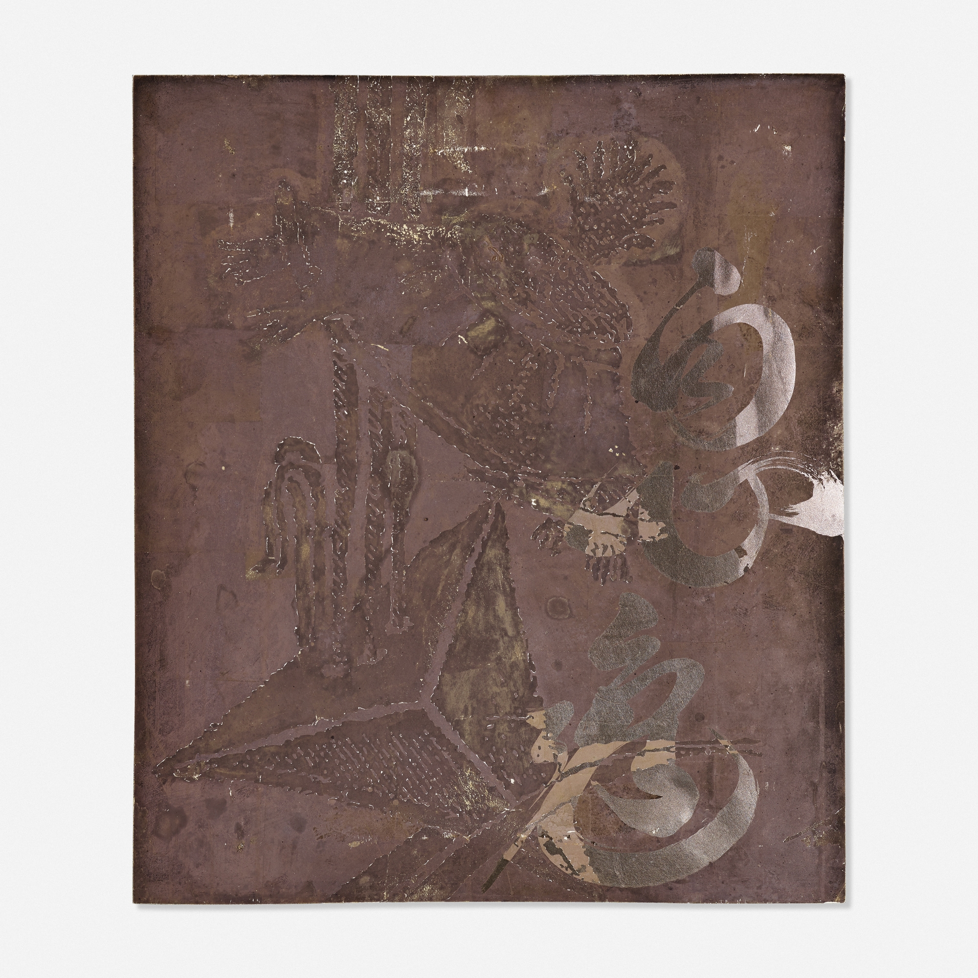 Artwork by Curtis Anderson, Untitled, Made of silver leaf and lacquer on board