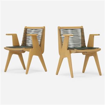 armchairs, pair - Klaus Grabbe