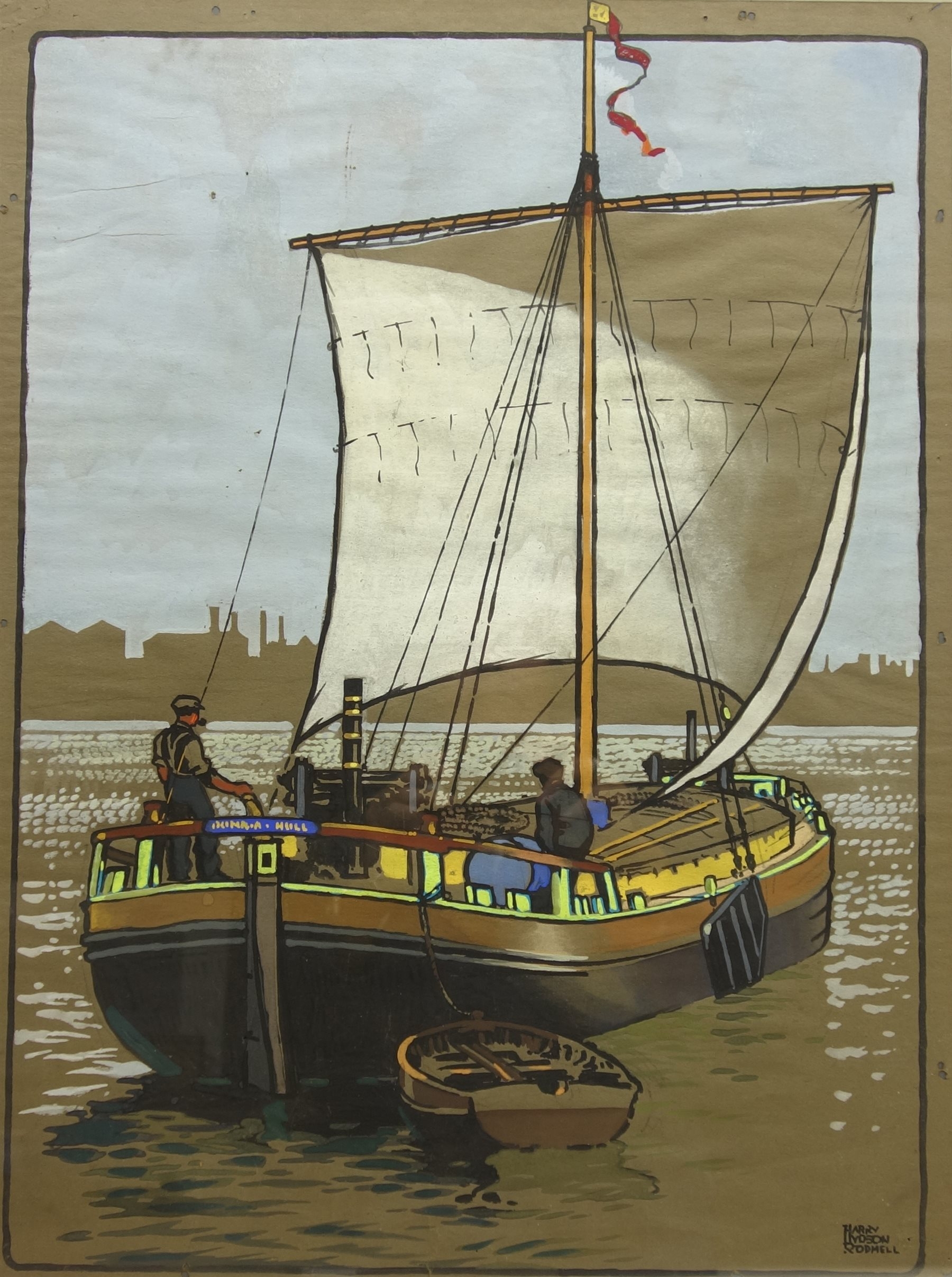 Artwork by Harry Hudson Rodmell, Humber Keel Boat, Made of gouache